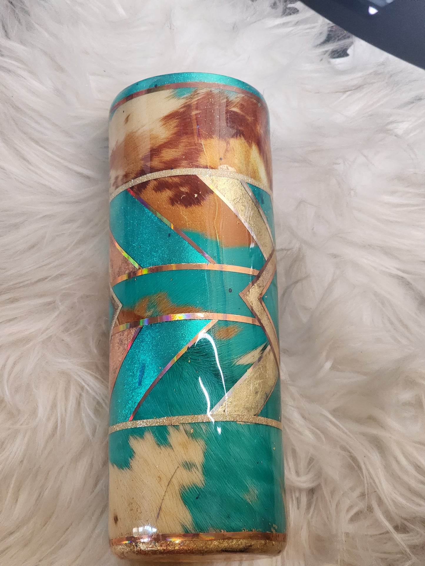 Turquoise Cowhide